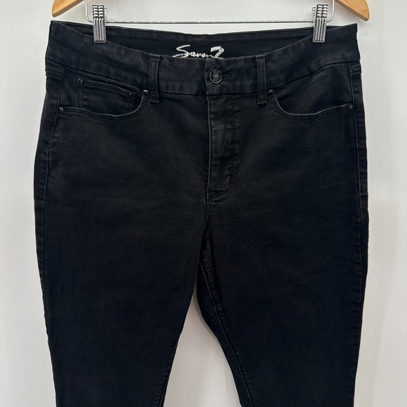 Seven7 Denim - Seven7 Tummyless High Rise Skinny Jeans Womens 14‎ Black Dark Wash Denim Stretch